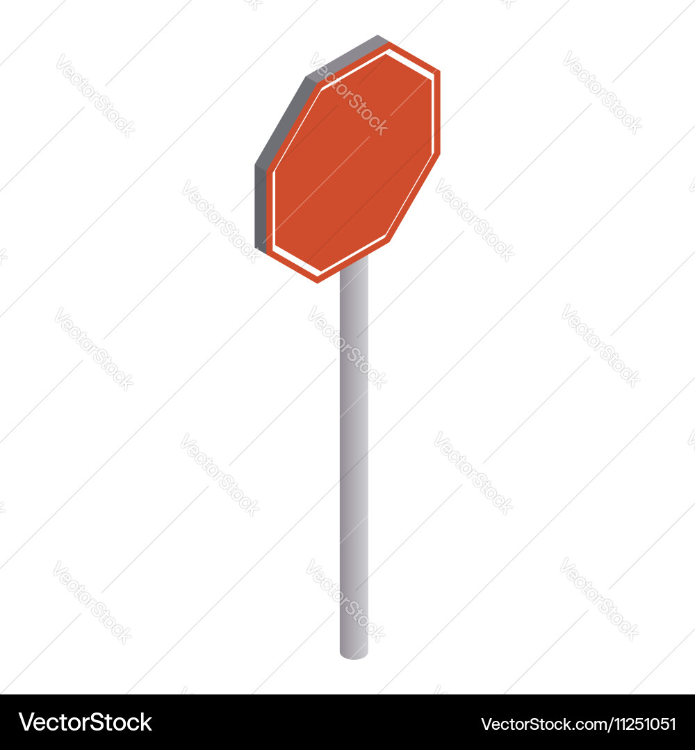 Road sign stop icon isometric 3d style Royalty Free Vector