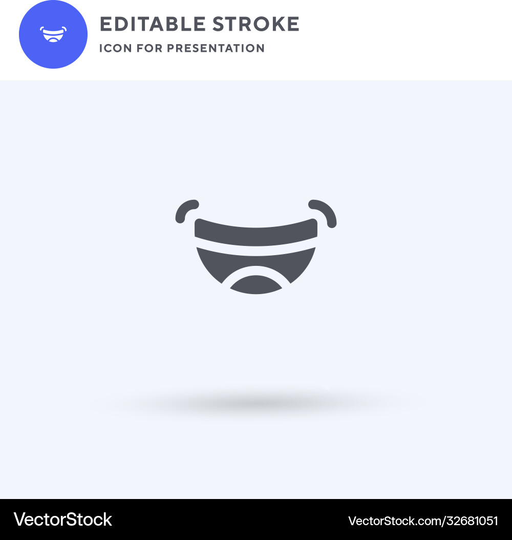 Smile icon filled flat sign solid Royalty Free Vector Image