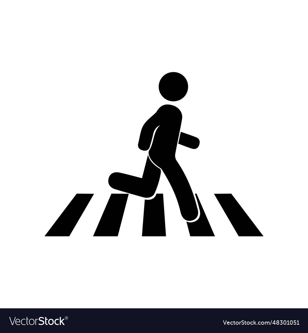 Webpedestrian crossing icon zebra Royalty Free Vector Image