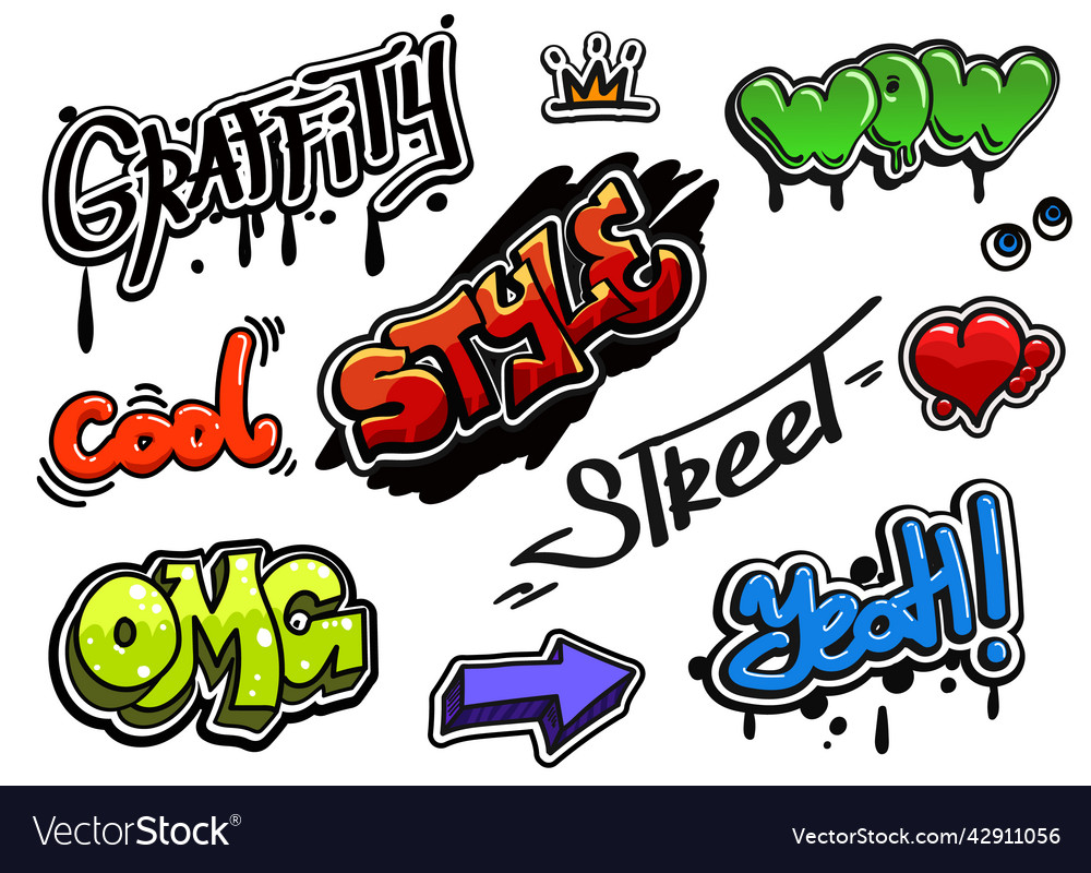 Abstract street graffiti lettering street art vector image Abstract street graffiti lettering street art