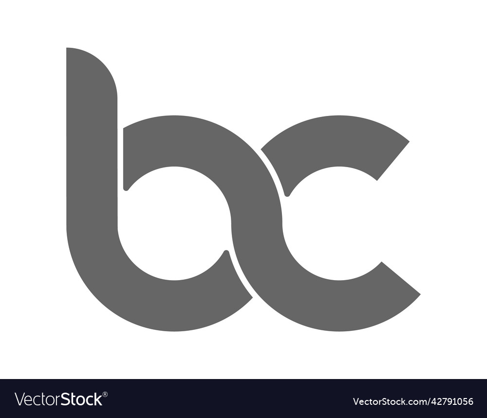 Circular combination of lowercase letters b and c Vector Image