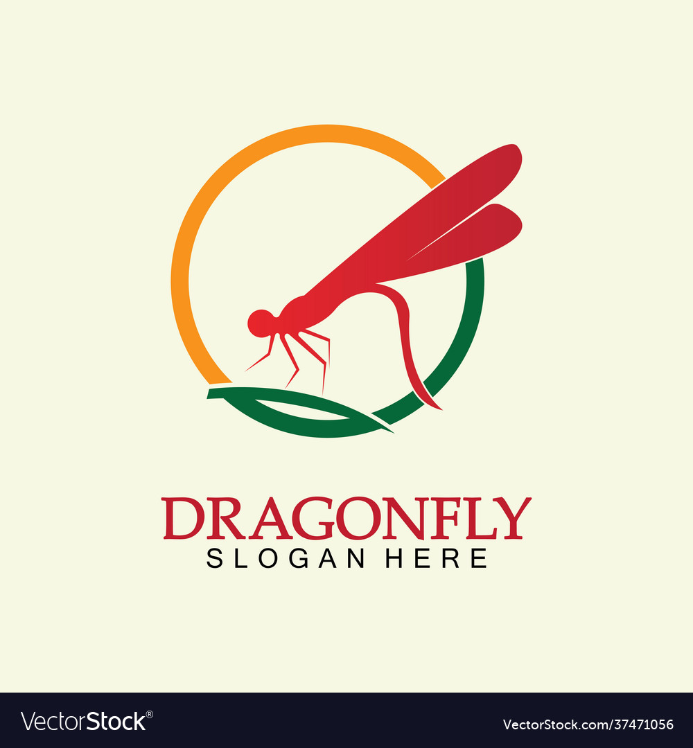 Dragonfly logo icon design template Royalty Free Vector