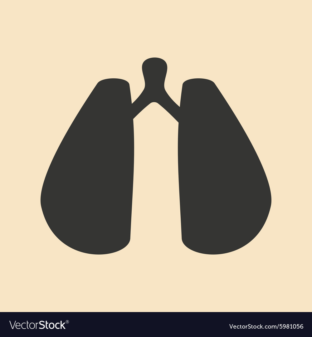 Flat In Black And White Mobile Application Lungs Vector Image