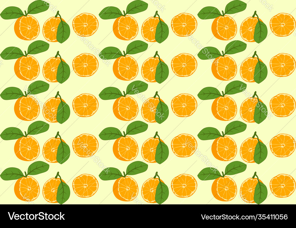 Fresh orange fruit pattern seamless background Vector Image