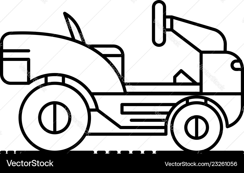Lawn mower tractor icon outline style Royalty Free Vector