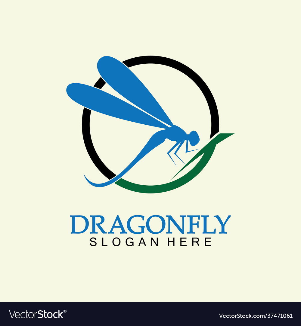 Dragonfly Logo Icon Design Template Royalty Free Vector