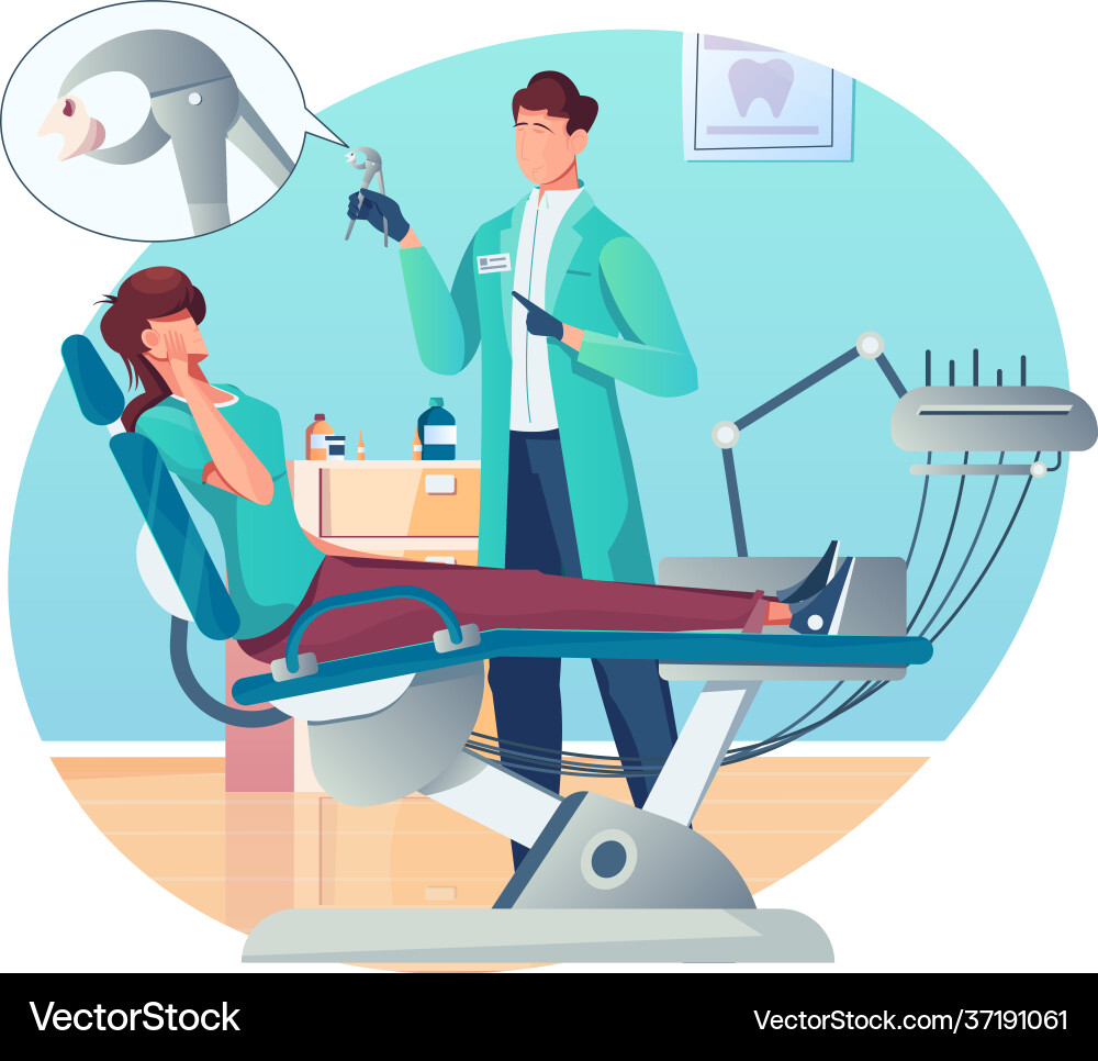Flat dentistry composition Royalty Free Vector Image