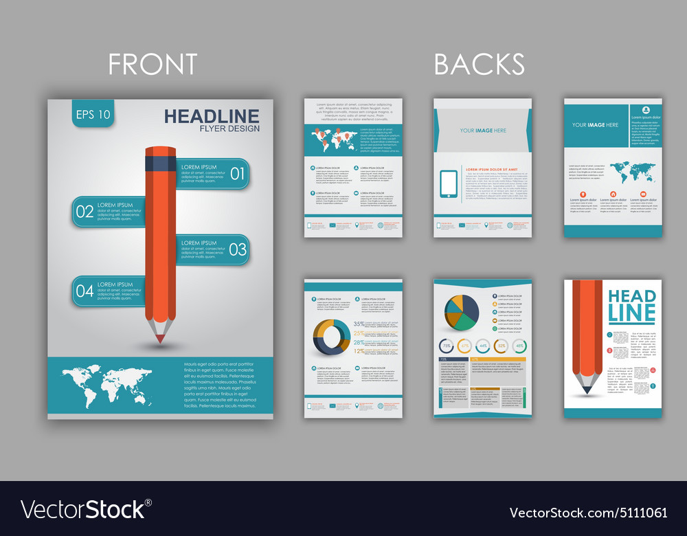 Flyer design with elements of infographics Vector Image