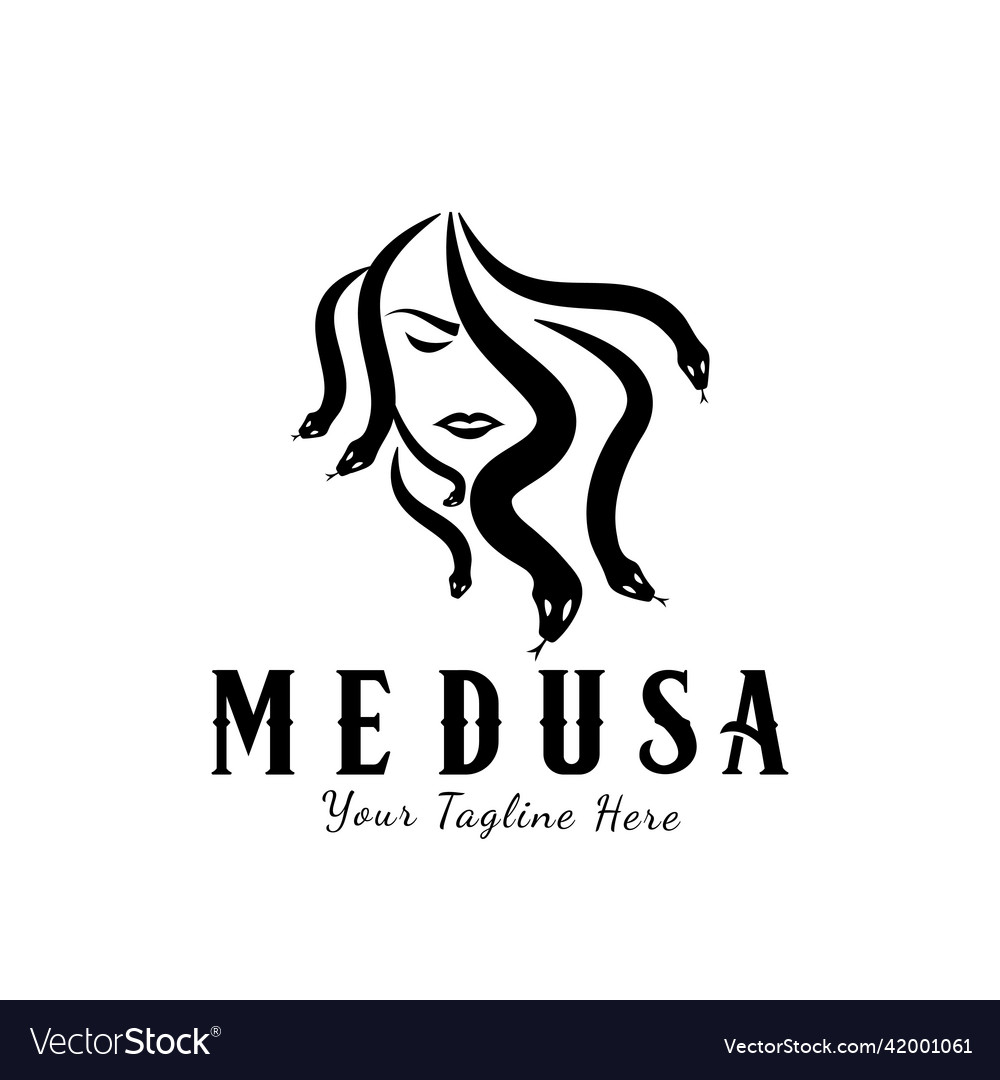 Medusa head with snake hair greek mythical Vector Image