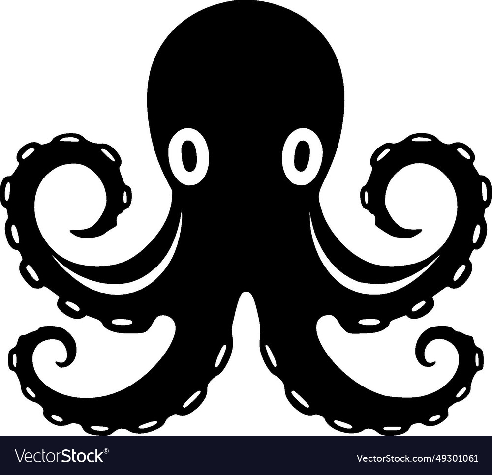 Octopus - Minimalist And Flat Logo Royalty Free Vector Image