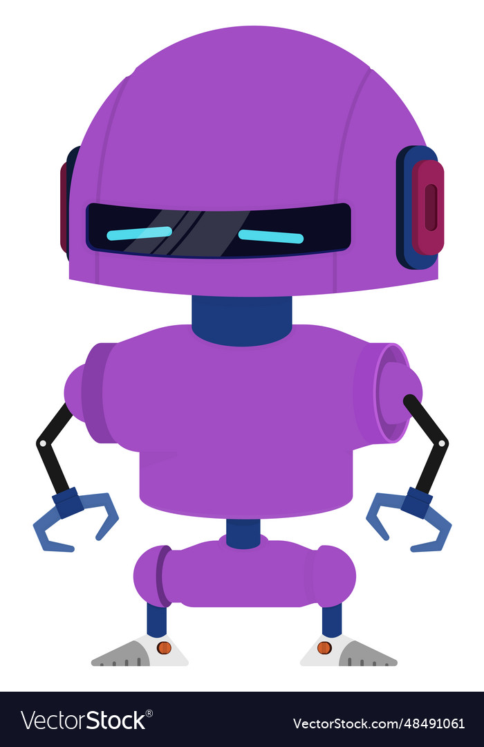 Purple robot futuristic technology mascot Vector Image