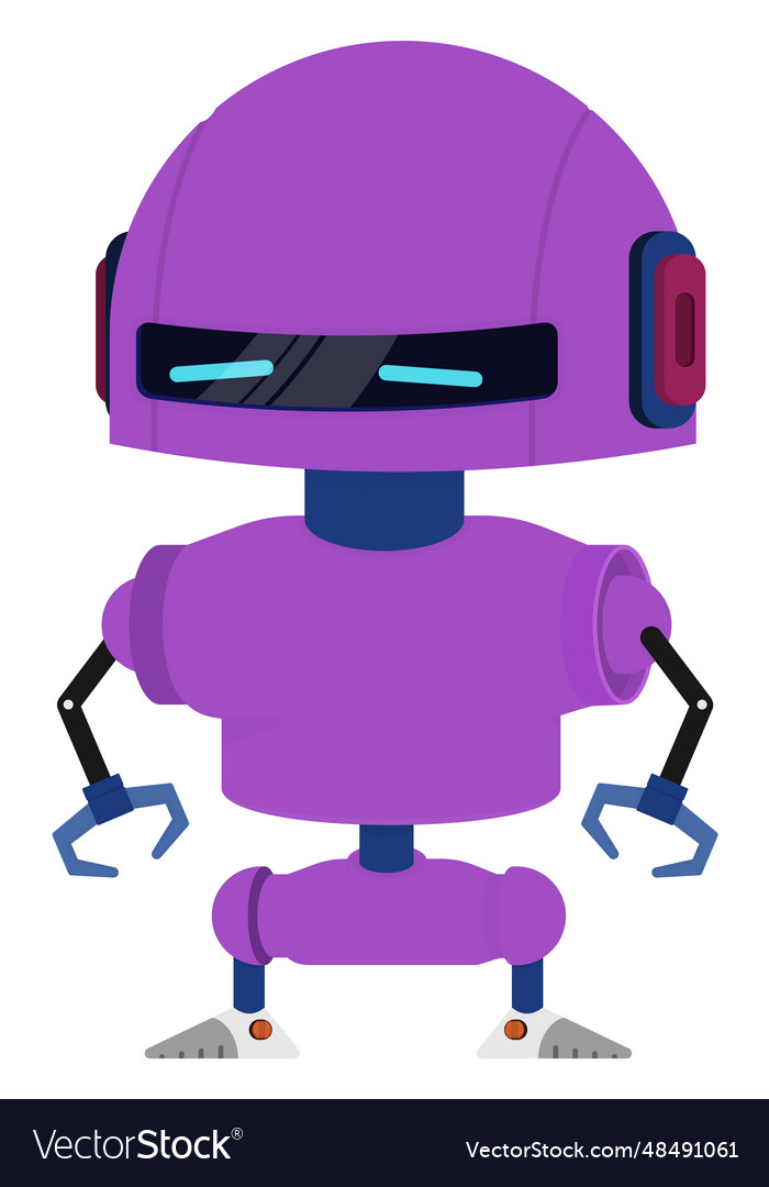 Purple robot futuristic technology mascot