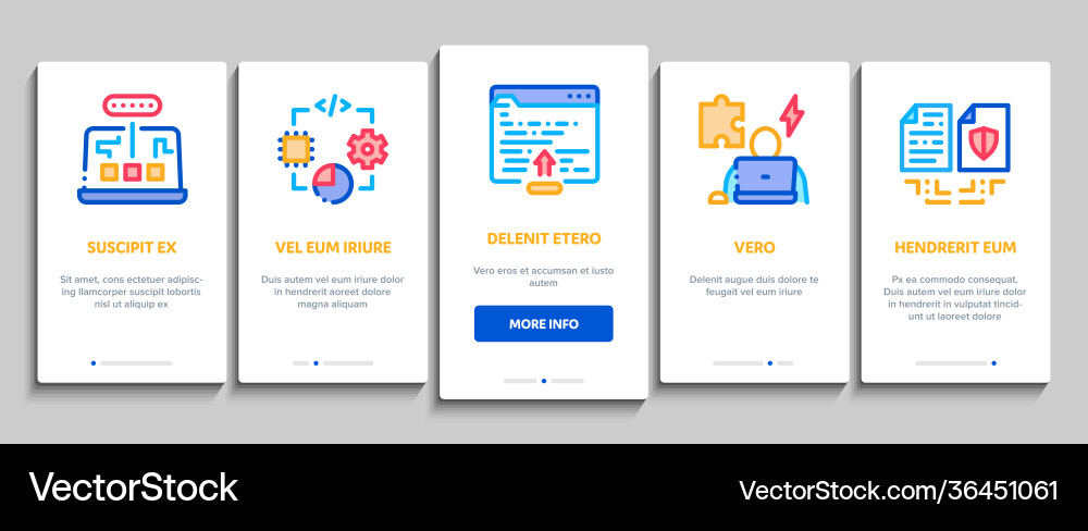 Software testing and analysis onboarding elements Vector Image