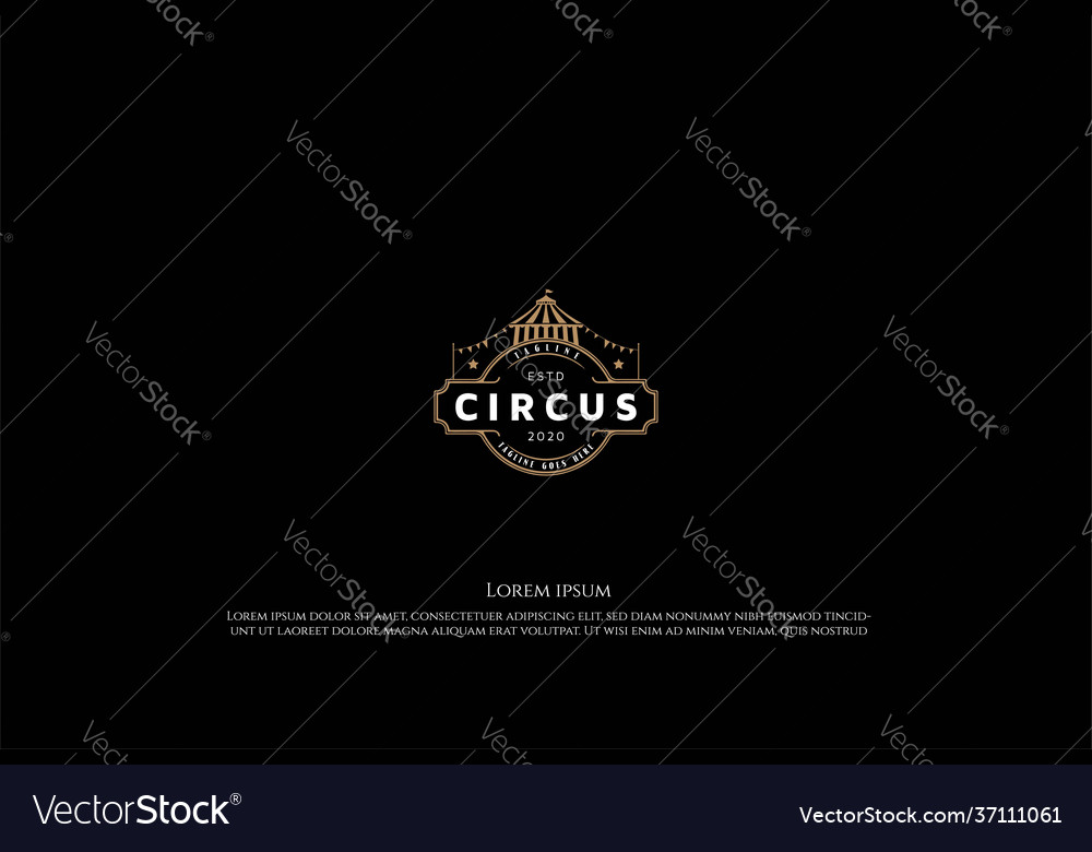 Vintage retro circus tent badge label emblem Vector Image