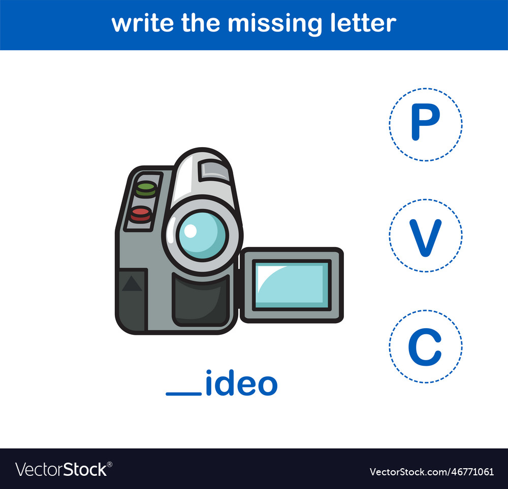 write-the-missing-letter-royalty-free-vector-image