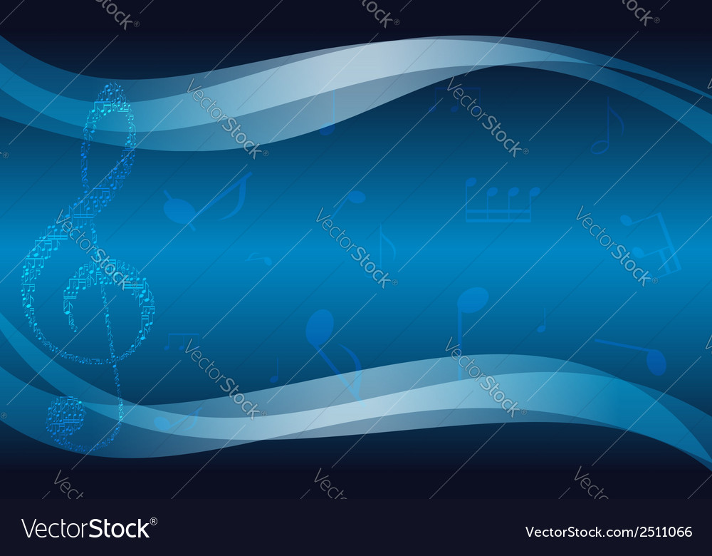 blue musical background with treble clef flyer vector image treble clef background