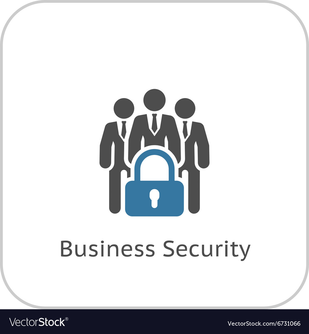 Business security icon flat design Royalty Free Vector Image