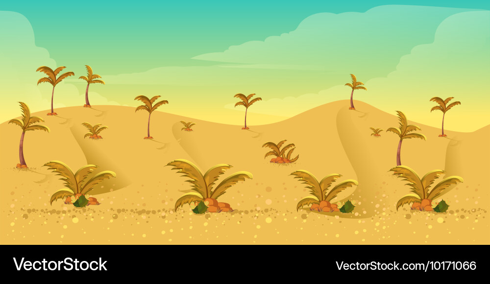 Desert game background Royalty Free Vector Image