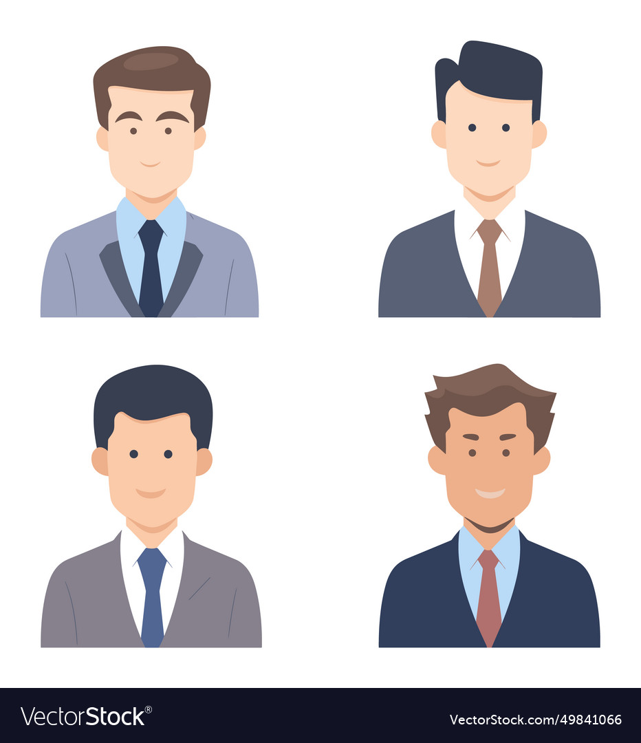 Four Male Characters In Business Attire Corporate Vector Image