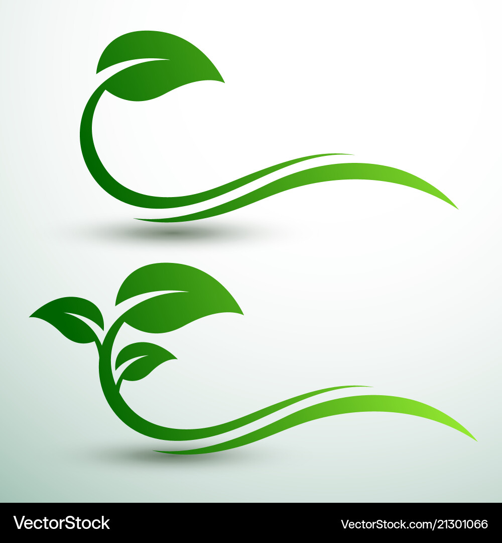 Green leaf labels Royalty Free Vector Image - VectorStock
