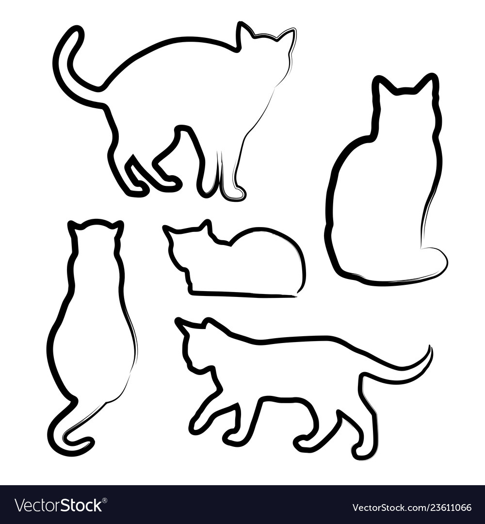 Web line icon. Silhouette of cats; cat Stock Vector Image & Art