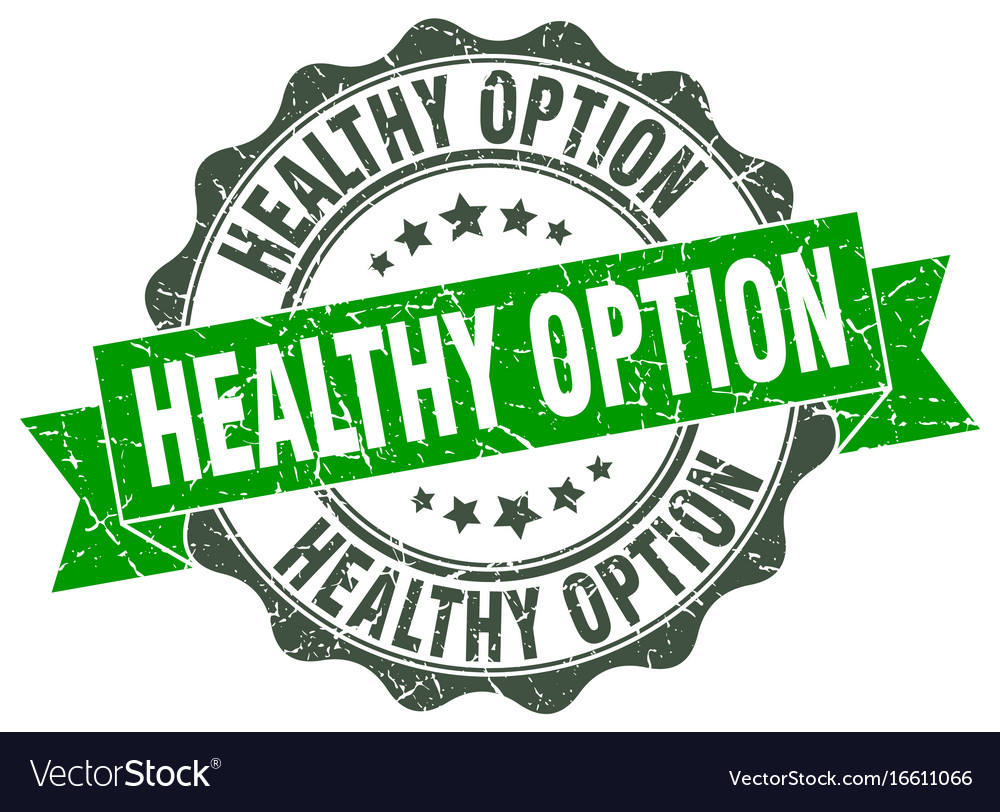 Healthy option stamp sign seal Royalty Free Vector Image