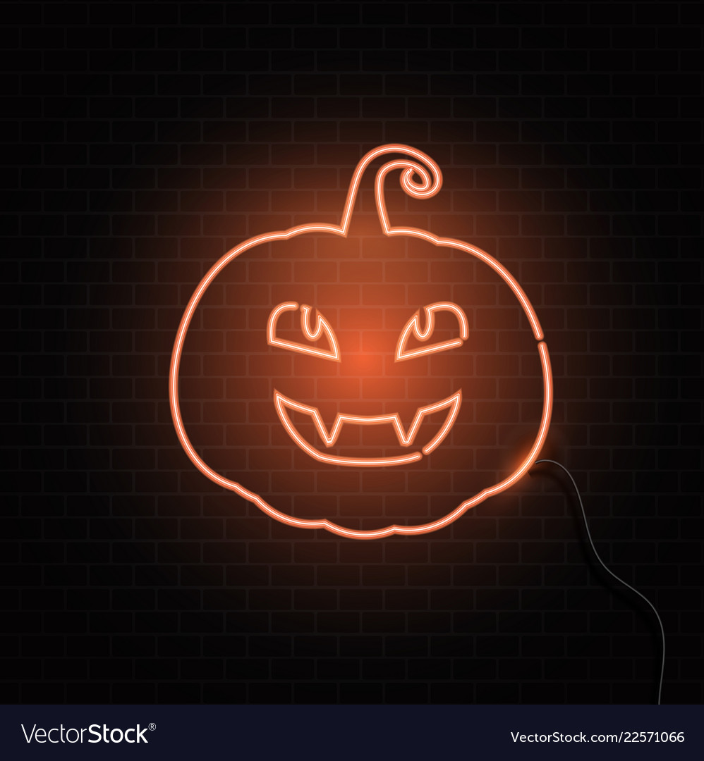 neon sign pumpkin