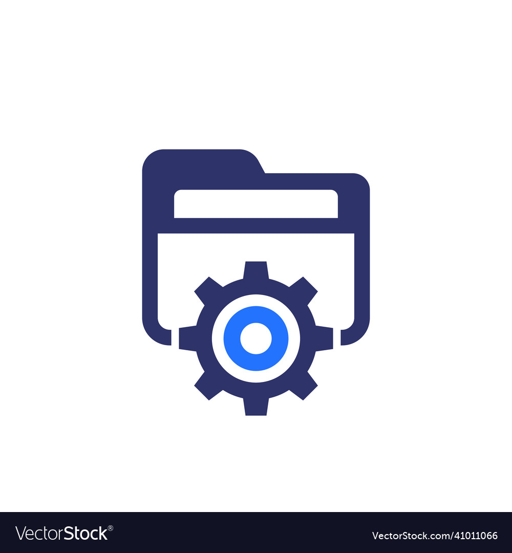 Project management icon with folder Royalty Free Vector