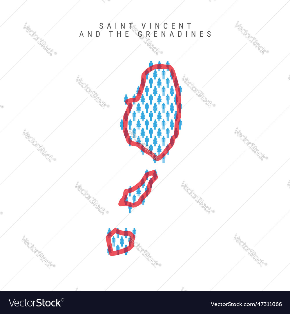 Saint vincent and the grenadines population map Vector Image