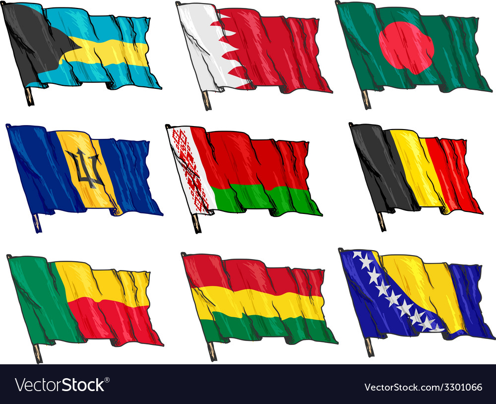 Set of national flags