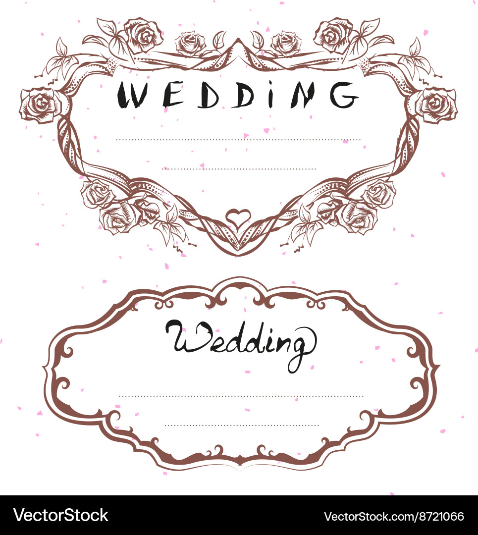 Wedding title floral frame for invitation Vector Image