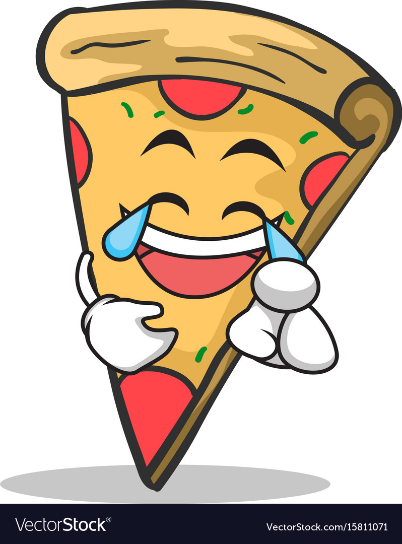 Joy face pizza character cartoon Royalty Free Vector Image