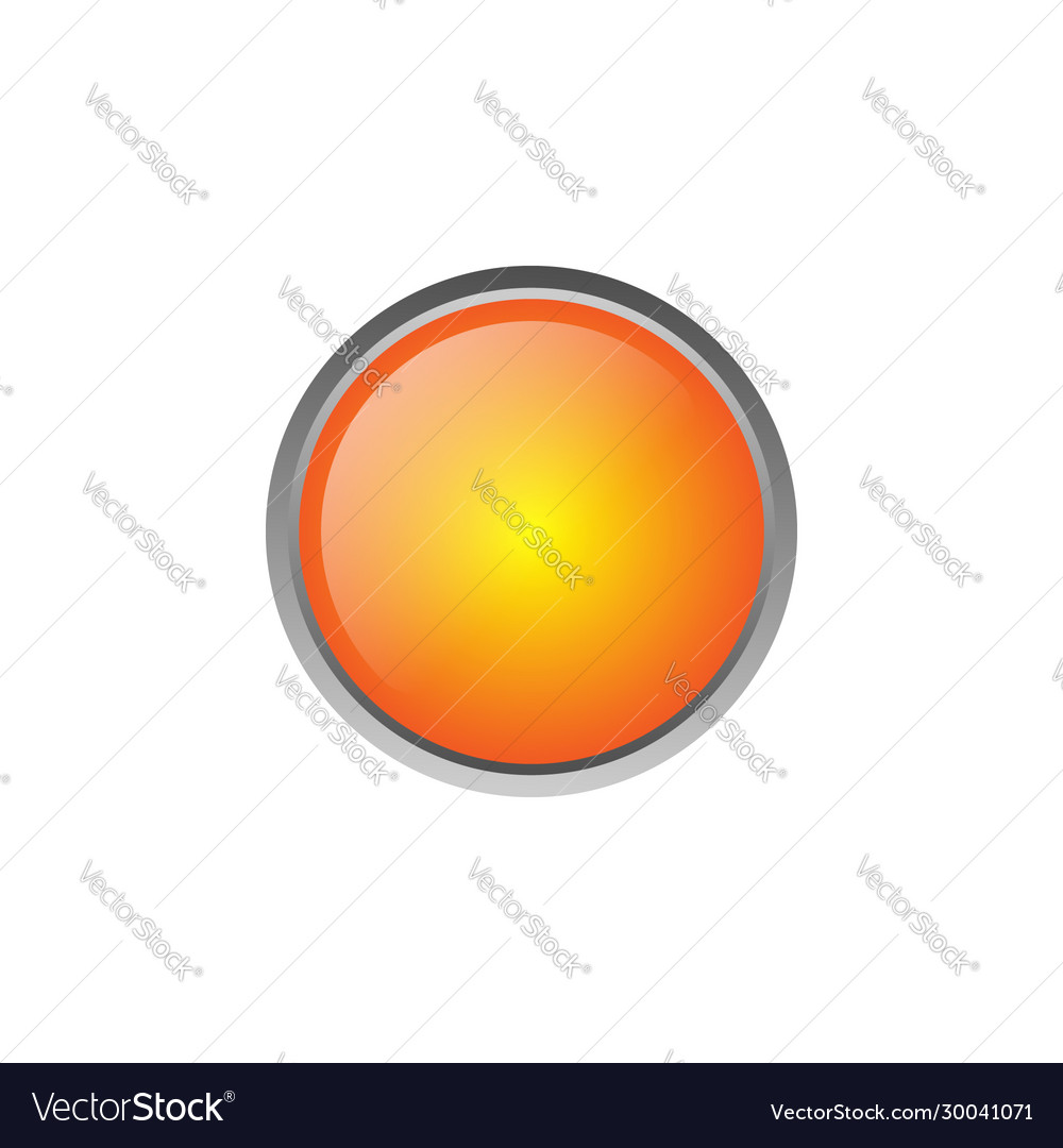 Orange glossy 3d button isolated perfect for any