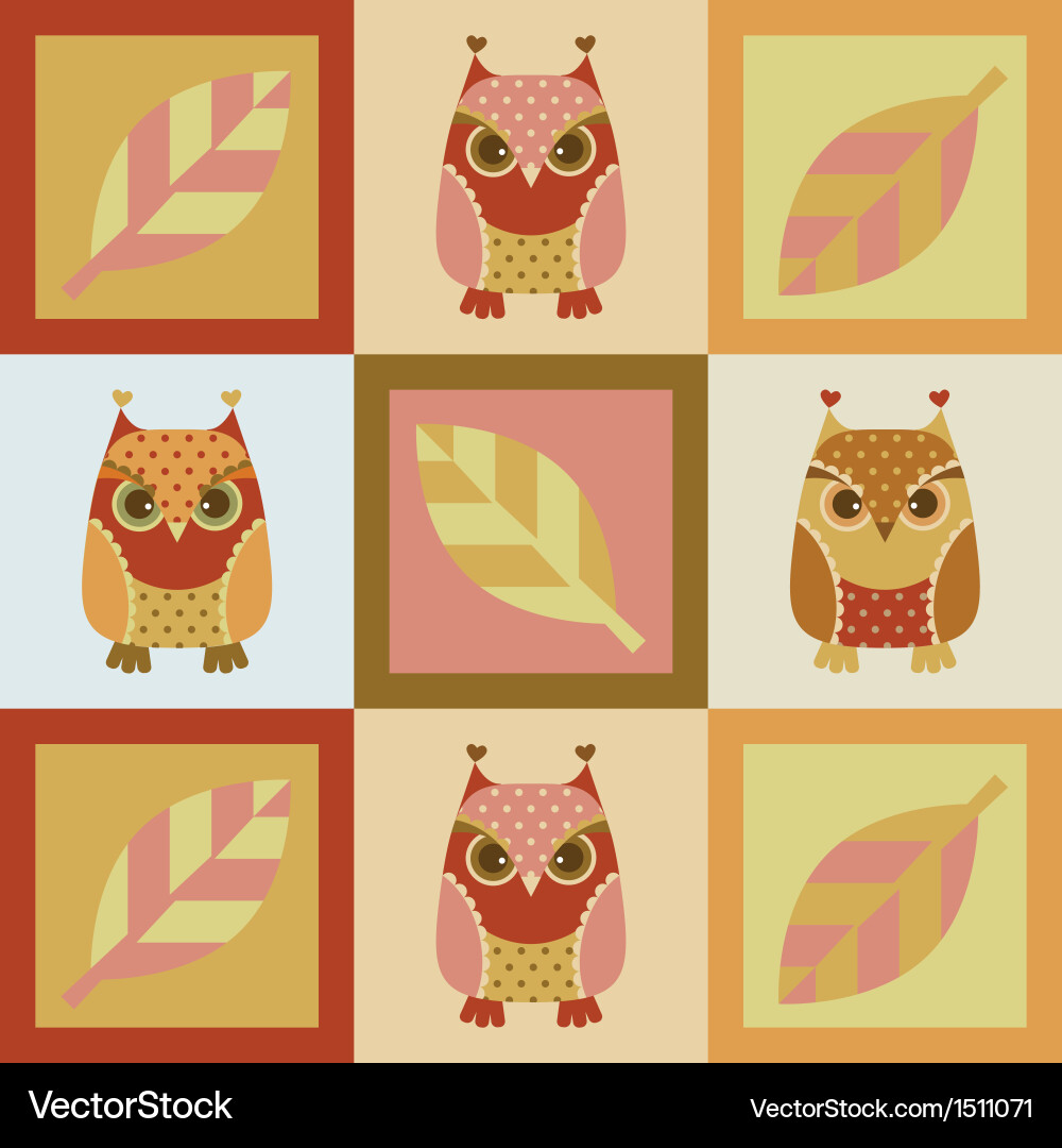 Owl seamless background Royalty Free Vector Image