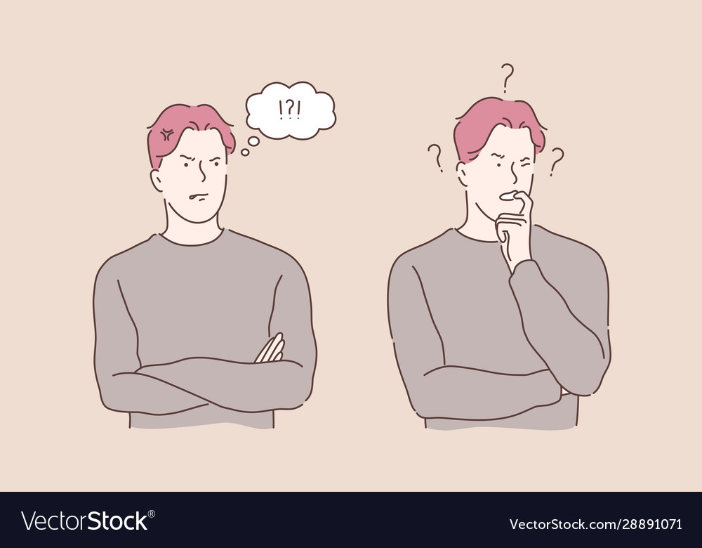 Problem stress speech bubble thinking set Vector Image