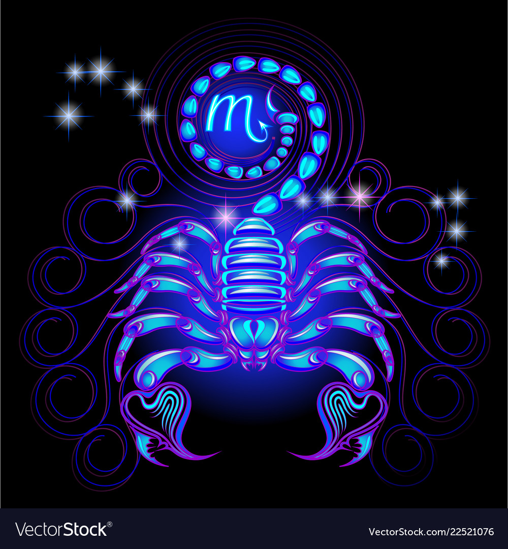 A series of signs of the zodiac made in neon art Vector Image