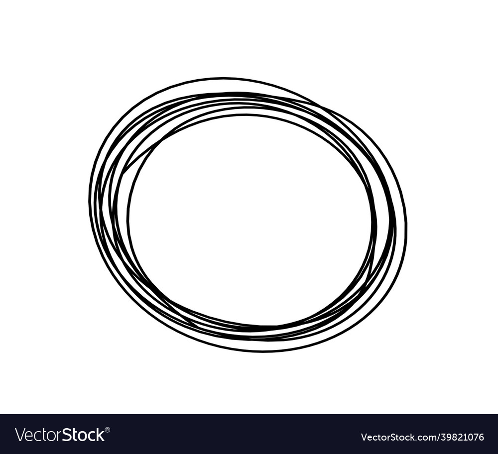 Abstract black oval as line drawing on white Vector Image