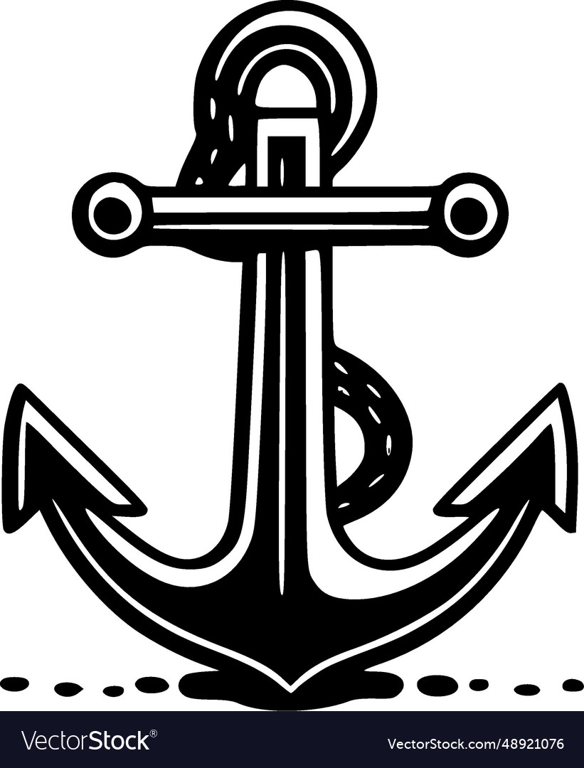 Anchor - black and white Royalty Free Vector Image