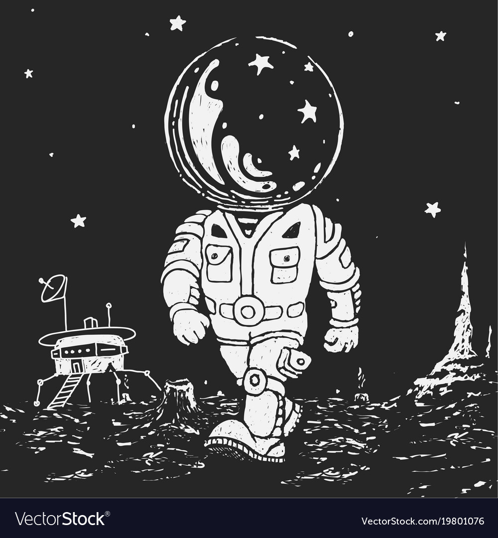 Astronaut going on a planet Royalty Free Vector Image