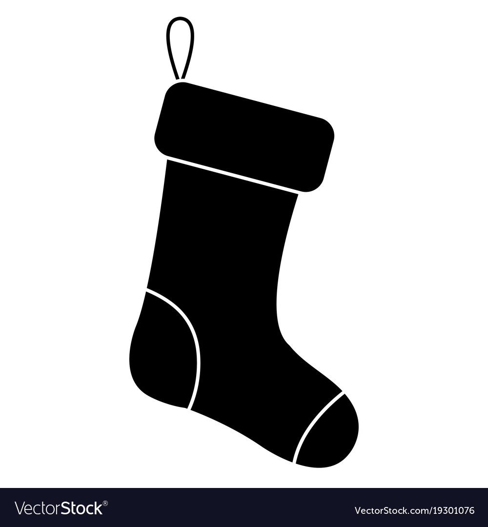 Christmas sock decorative icon Royalty Free Vector Image