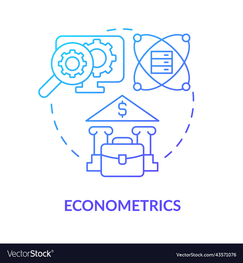 Econometrics blue gradient concept icon Royalty Free Vector