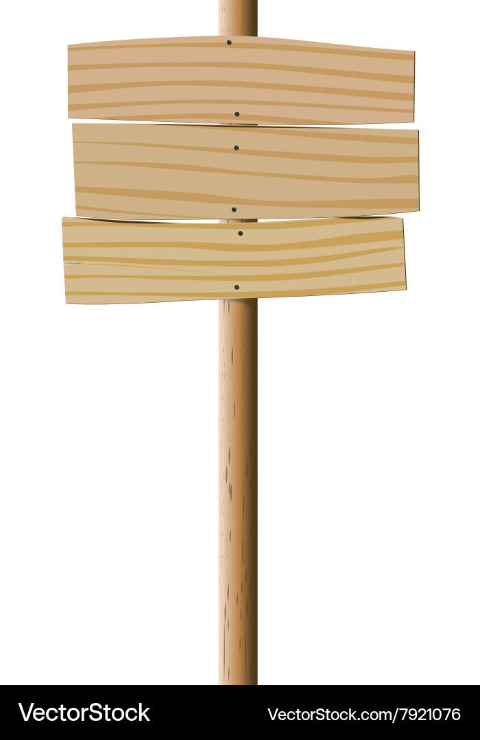Empty wooden pointer Royalty Free Vector Image
