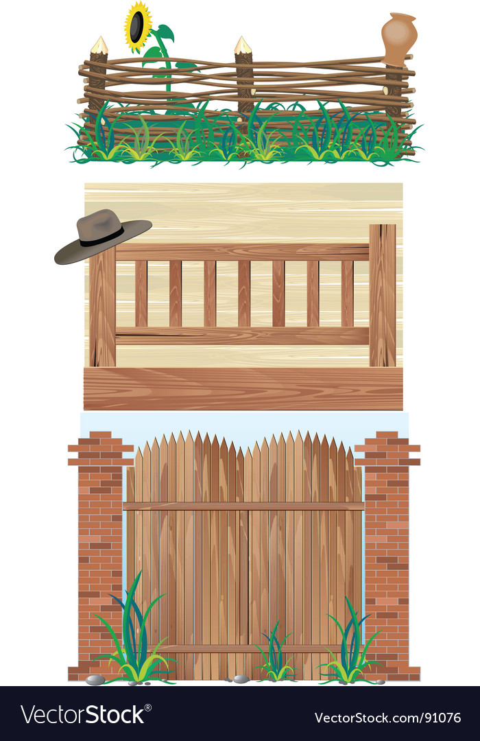 Fences brick wood and wicker