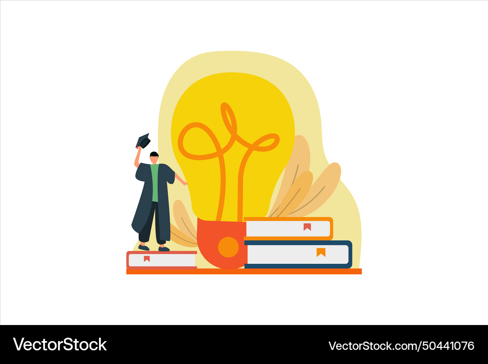 Graduation flat design Royalty Free Vector Image