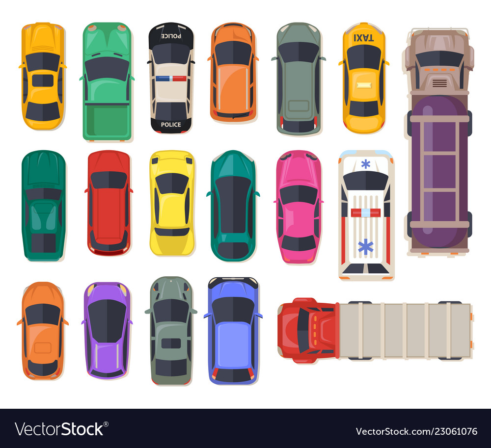 Top view on car auto transport police vehicle Vector Image