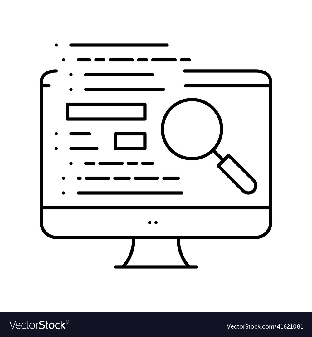 Data checking line icon Royalty Free Vector Image