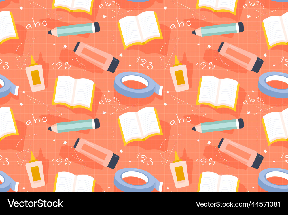 Flat pattern design for back to school Royalty Free Vector