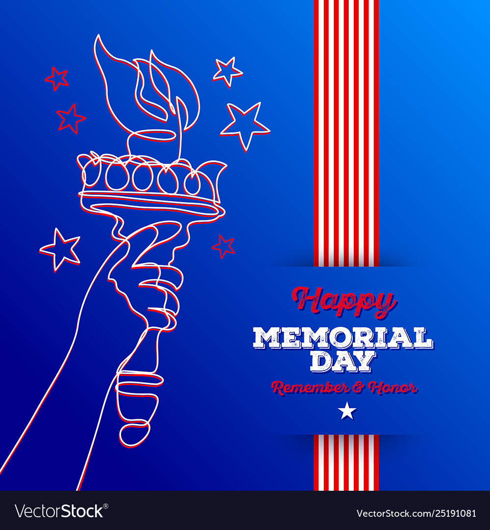 Happy memorial day - greeting card vector image Happy memorial day - greeting card