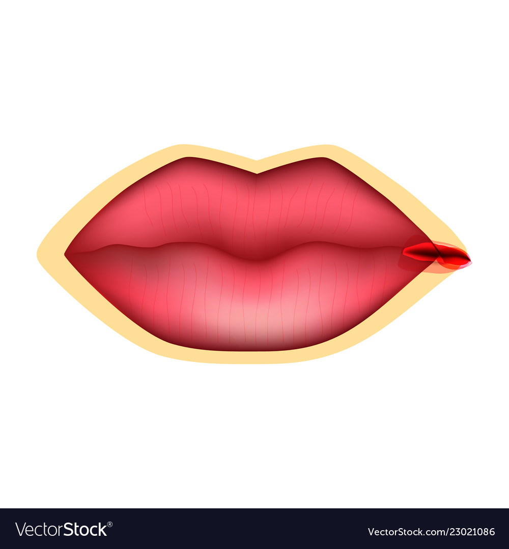 Cracks at the corners of lips dry chapped Vector Image