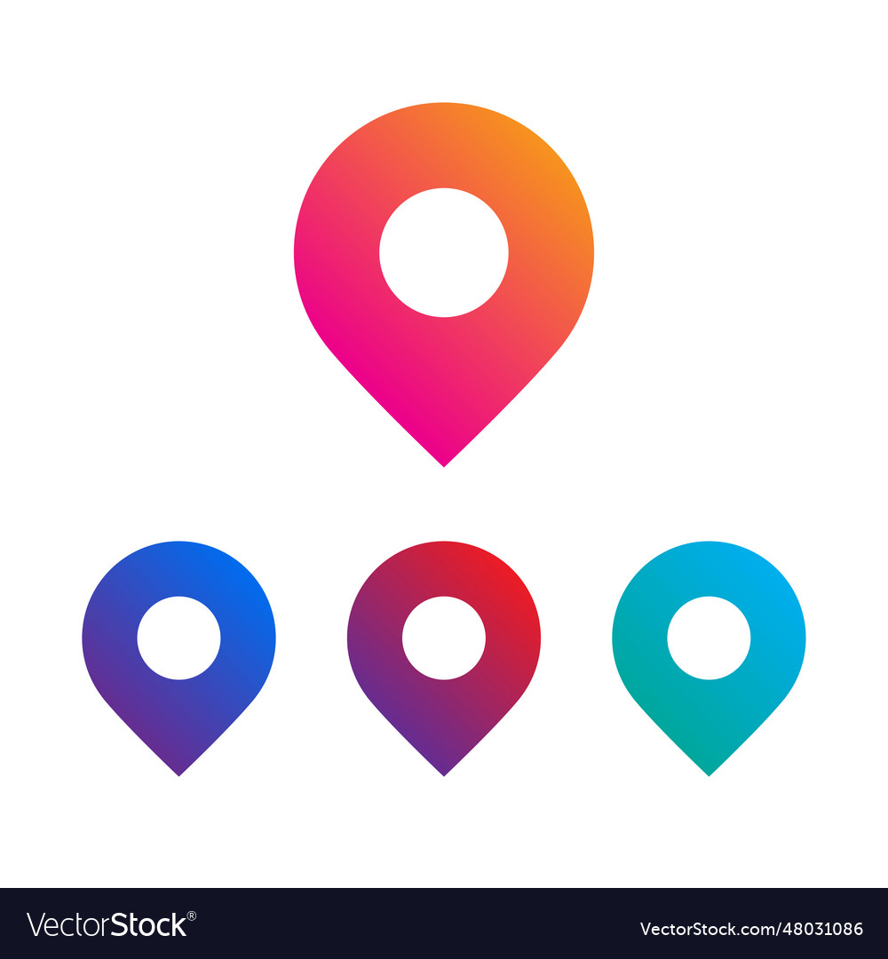 Map location pin icon set Royalty Free Vector Image